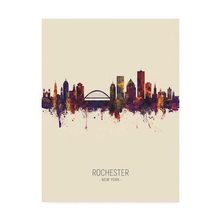Michael Tompsett 'Rochester New York Skyline Portrait III' Canvas Art,35x47